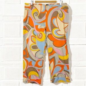 Insight Vintage Retro 70s Psychedelic Print Stretchy Colorful Cropped Pants 16